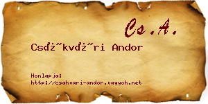 Csákvári Andor névjegykártya