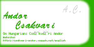 andor csakvari business card